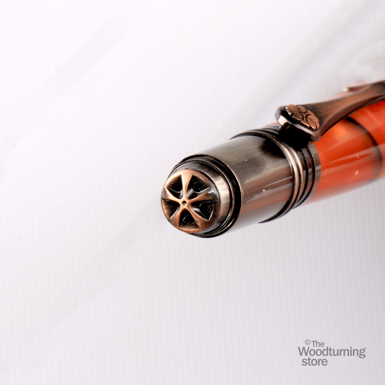 Legacy, Da Vinci Twist Pen Kit, Antique Rose Copper and Gun-Polish with Rose Clip