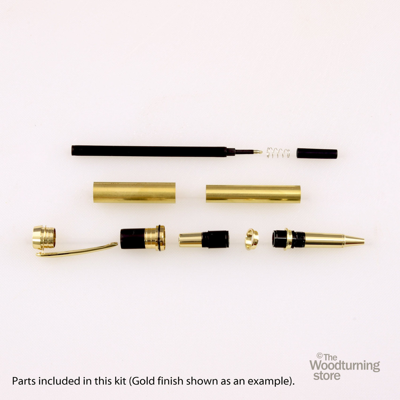 MaxWood Classic Parker-Style Pen Turning Kit - Gold Finish