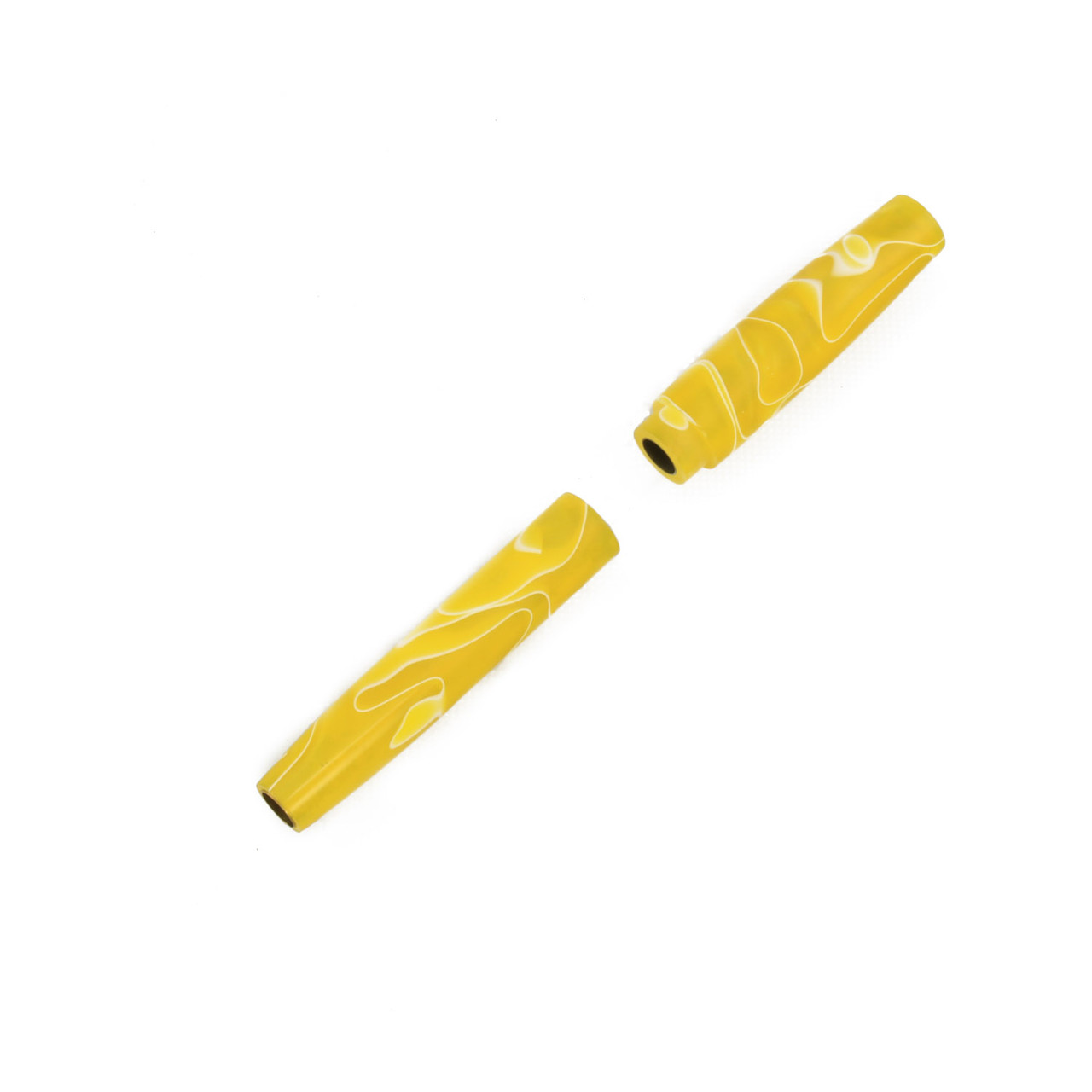 Legacy, Finished Pen Blank for Euro Pen Kits, Yellow with White Lines