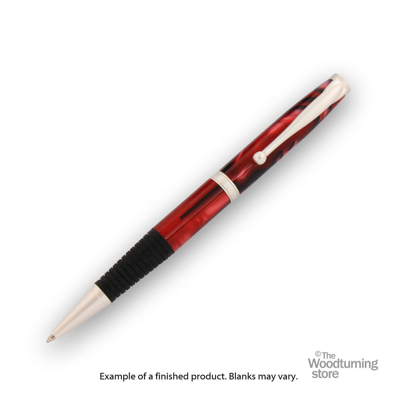 Legacy, Finished Pen Blank for Comfort Pen Kits, Red with Black and White Line