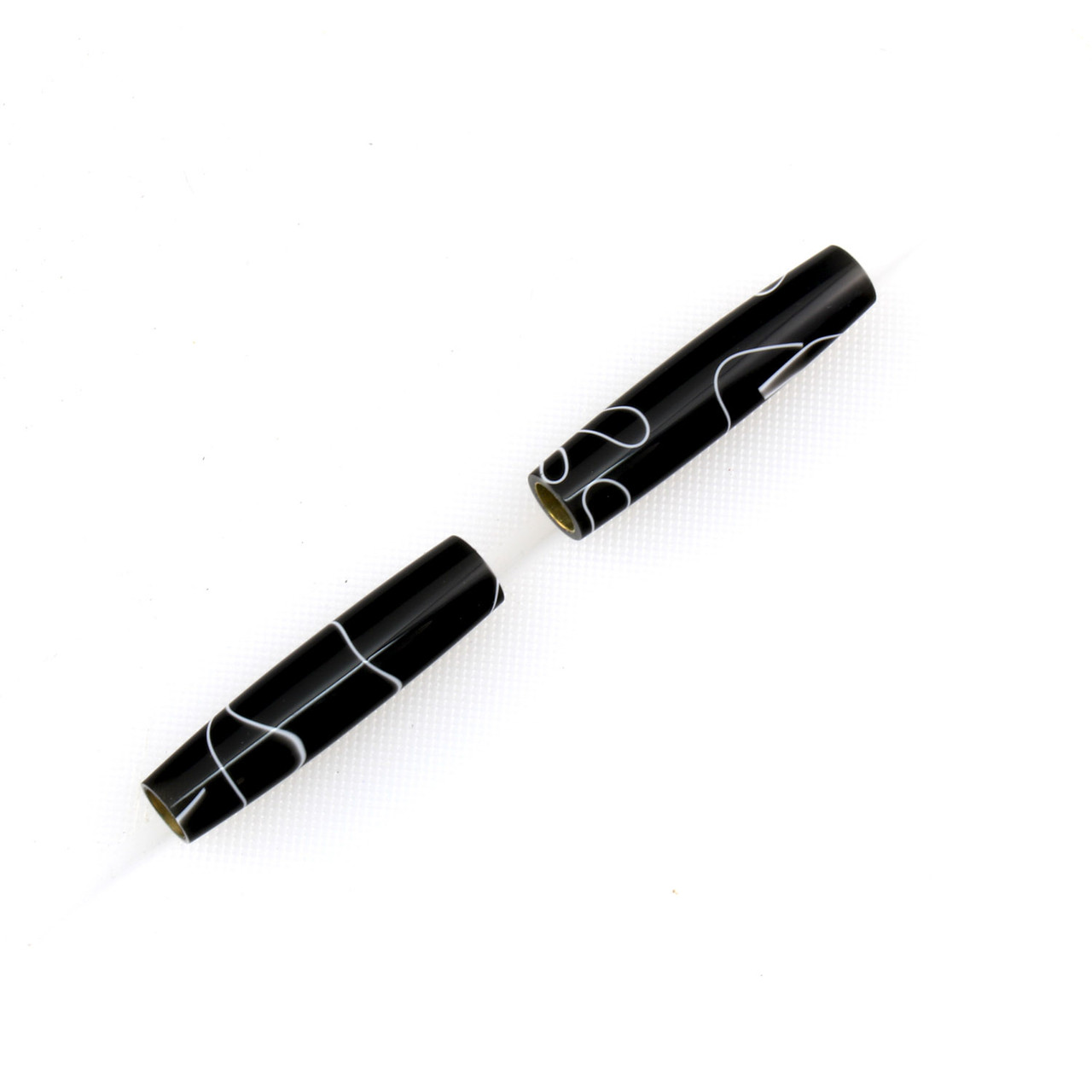 Legacy, Finished Pen Blank for Power Pen Kits, Black with White Lines