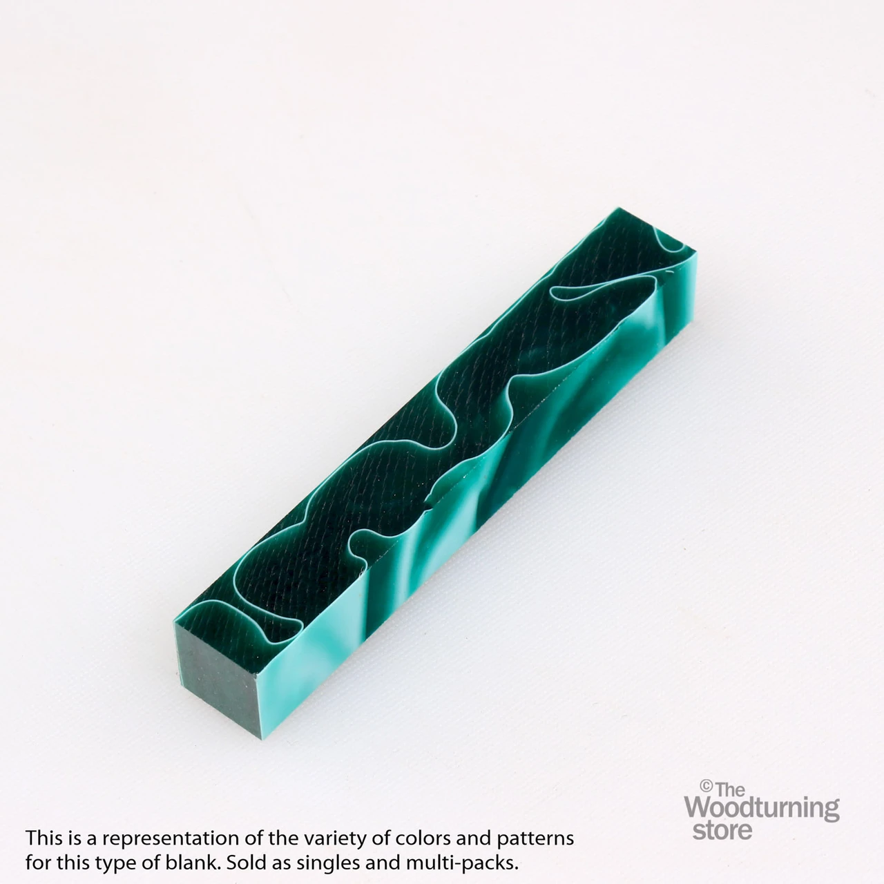 Legacy, Acrylic Pen Blank, Dark Green with White Lines, Single Blank