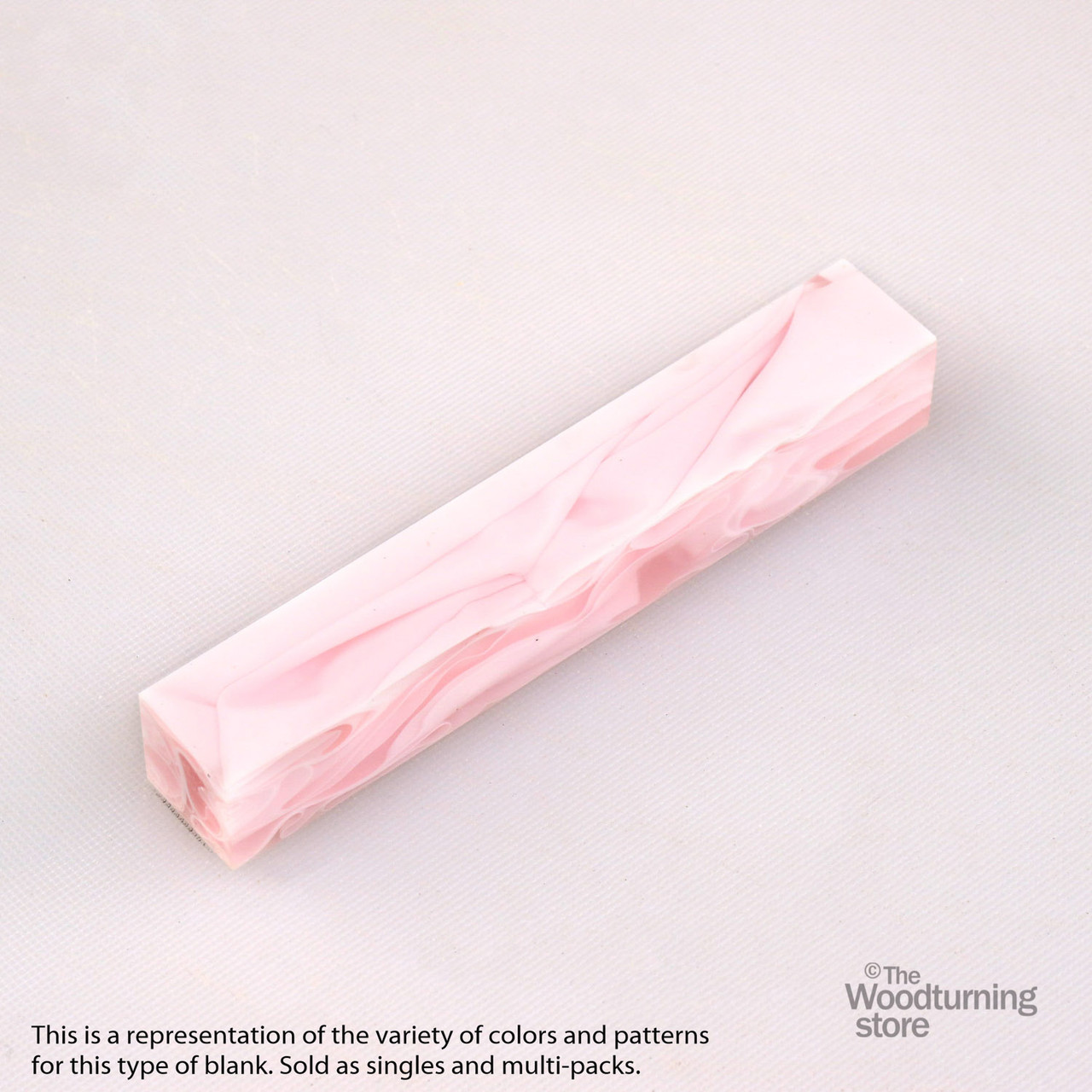 Legacy, Acrylic Pen Blank, Baby Pink with White Lines, Single Blank