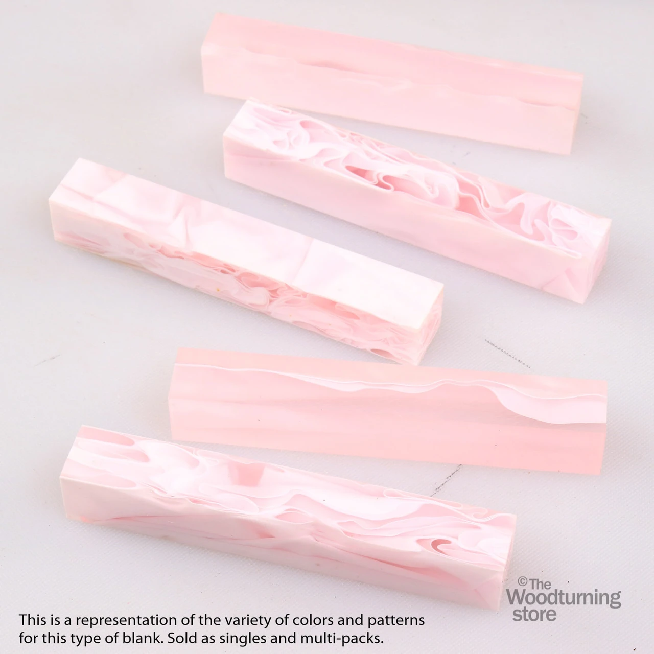 Legacy, Acrylic Pen Blank, Baby Pink with White Lines, Single Blank