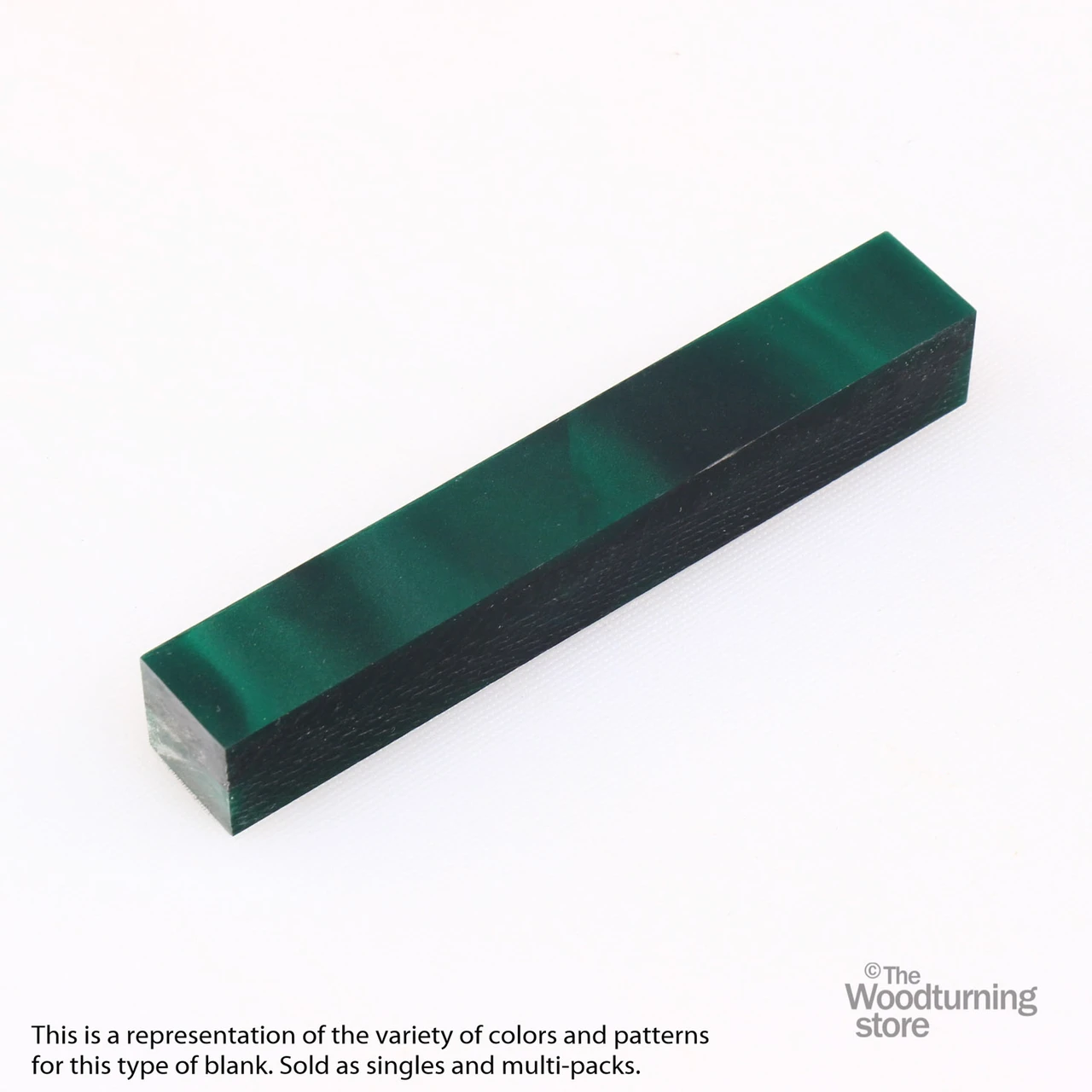 Legacy, Acrylic Pen Blank, Forest Green Pearl with Black Lines, Single Blank