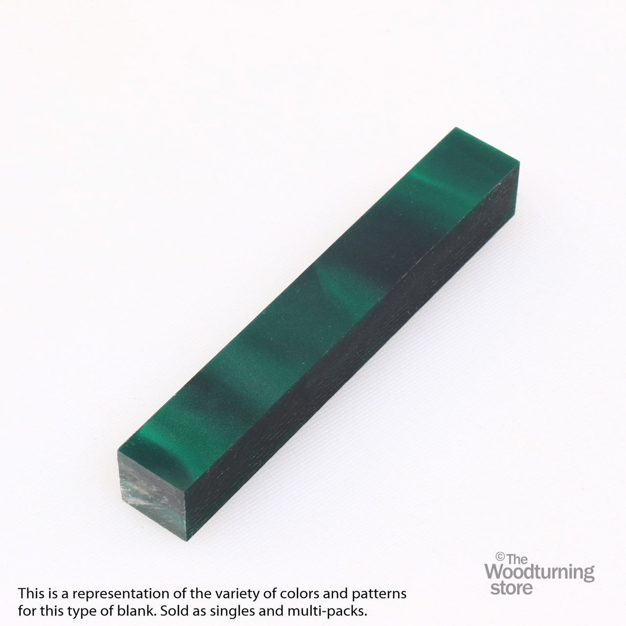 Legacy, Acrylic Pen Blank, Forest Green Pearl with Black Lines, Single Blank