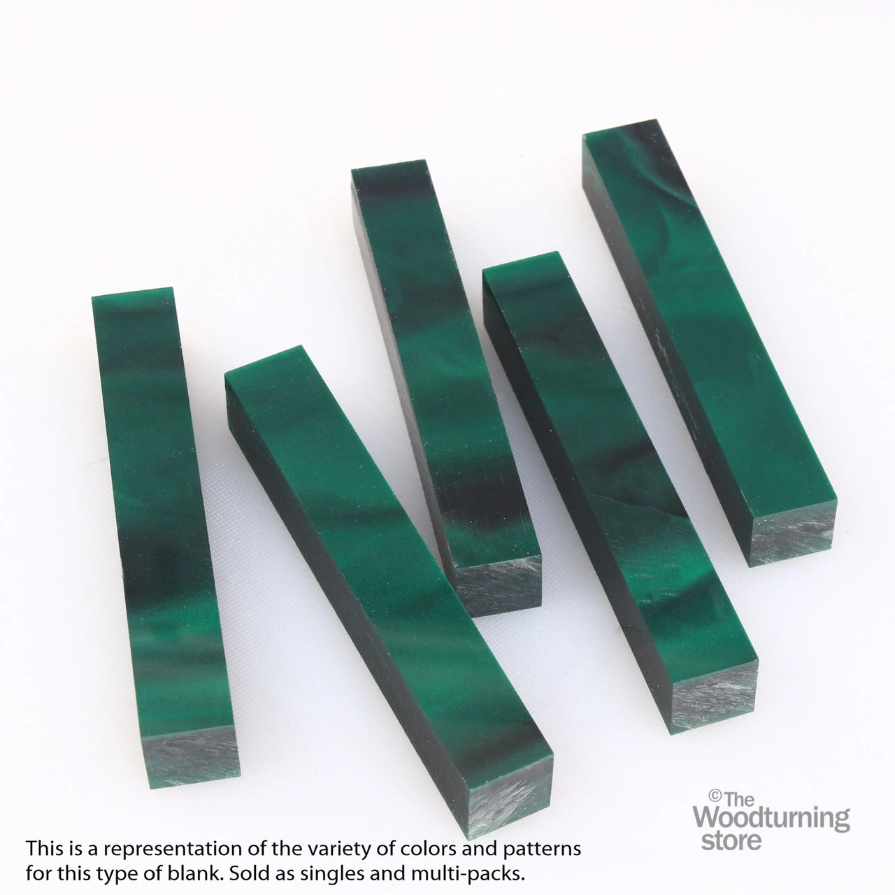 Legacy, Acrylic Pen Blank, Forest Green Pearl with Black Lines, Single Blank