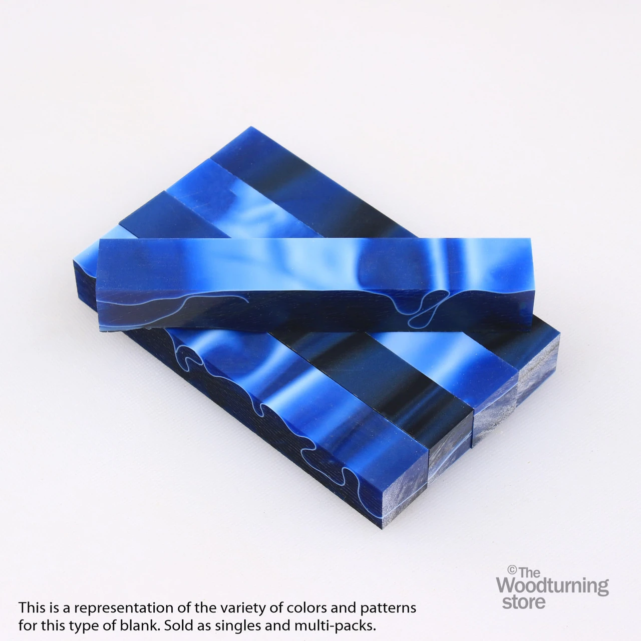 Legacy, Acrylic Pen Blank, Royal Blue with White and Black line, Single Blank