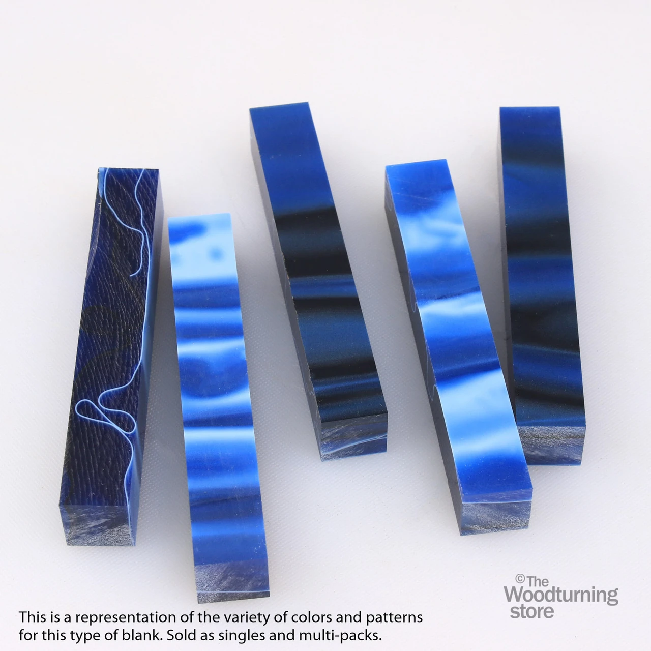 Legacy, Acrylic Pen Blank, Royal Blue with White and Black line, Single Blank