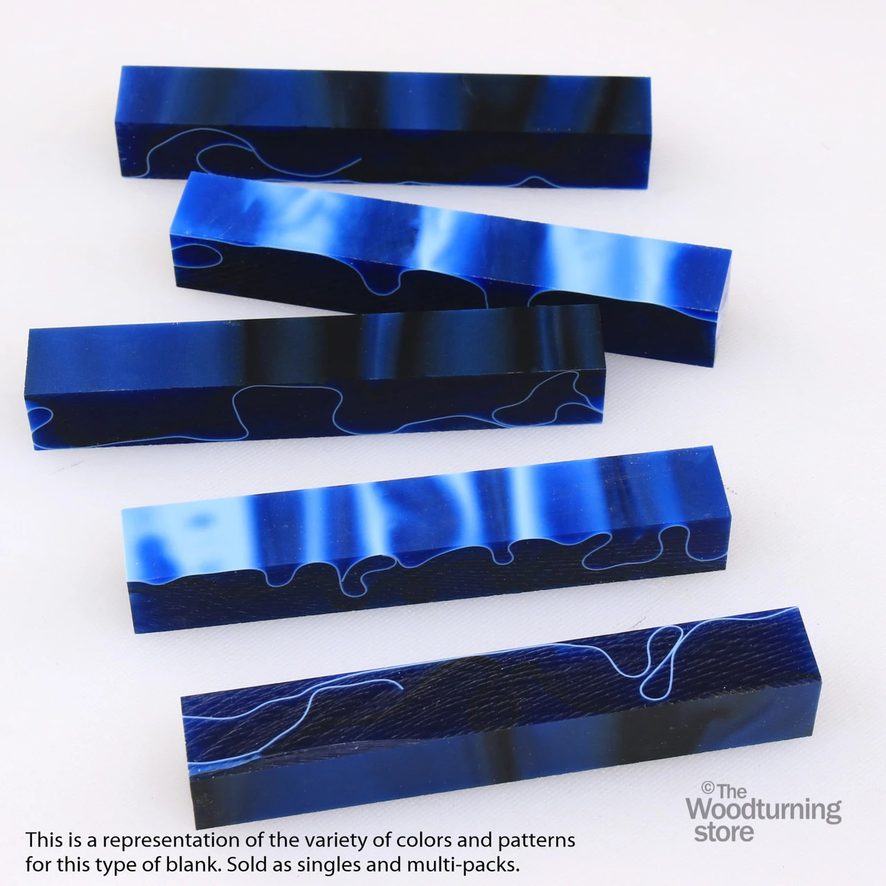 Legacy, Acrylic Pen Blank, Royal Blue with White and Black line, Single Blank
