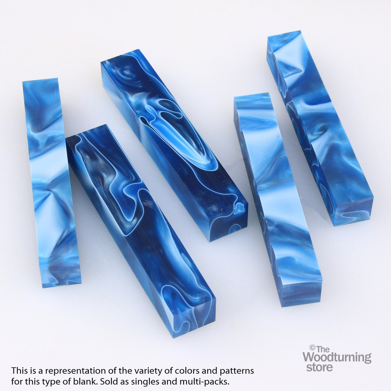 Penn State Industries WXAQB20 Aquabright Swirl Acrylic Pen Turning Blank,  3/4 x 3/4 x