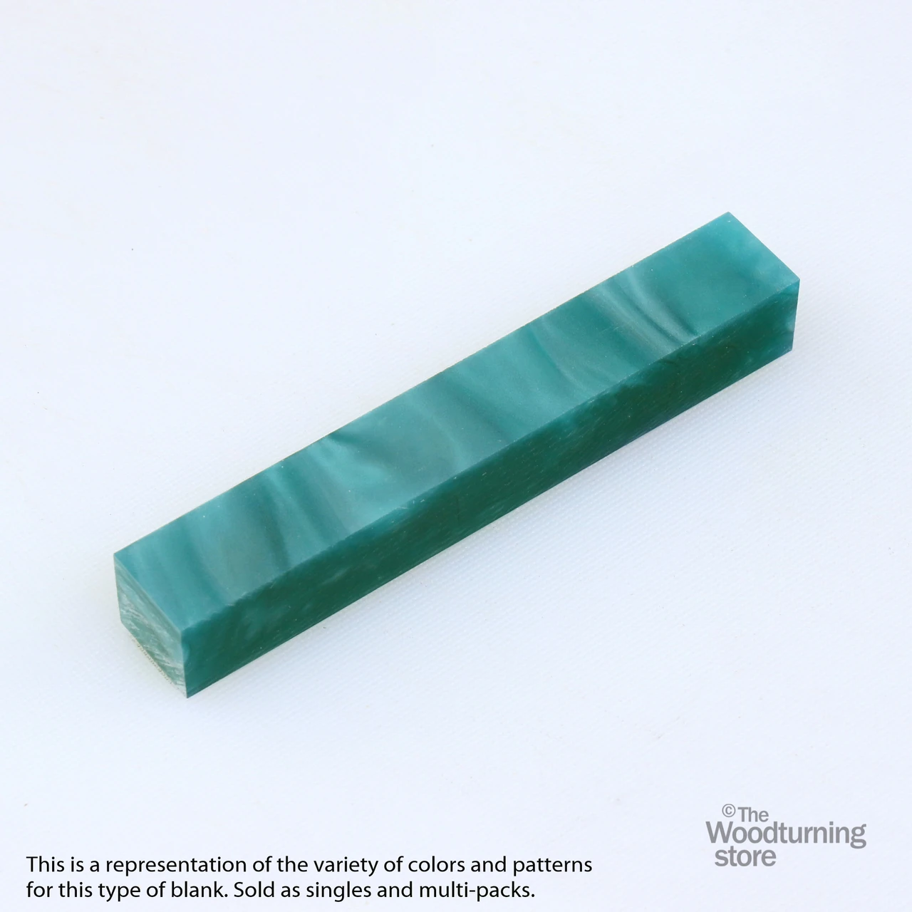 Legacy, Acrylic Pen Blank, Pine Green Pearl with Transparent Lines, Single Blank