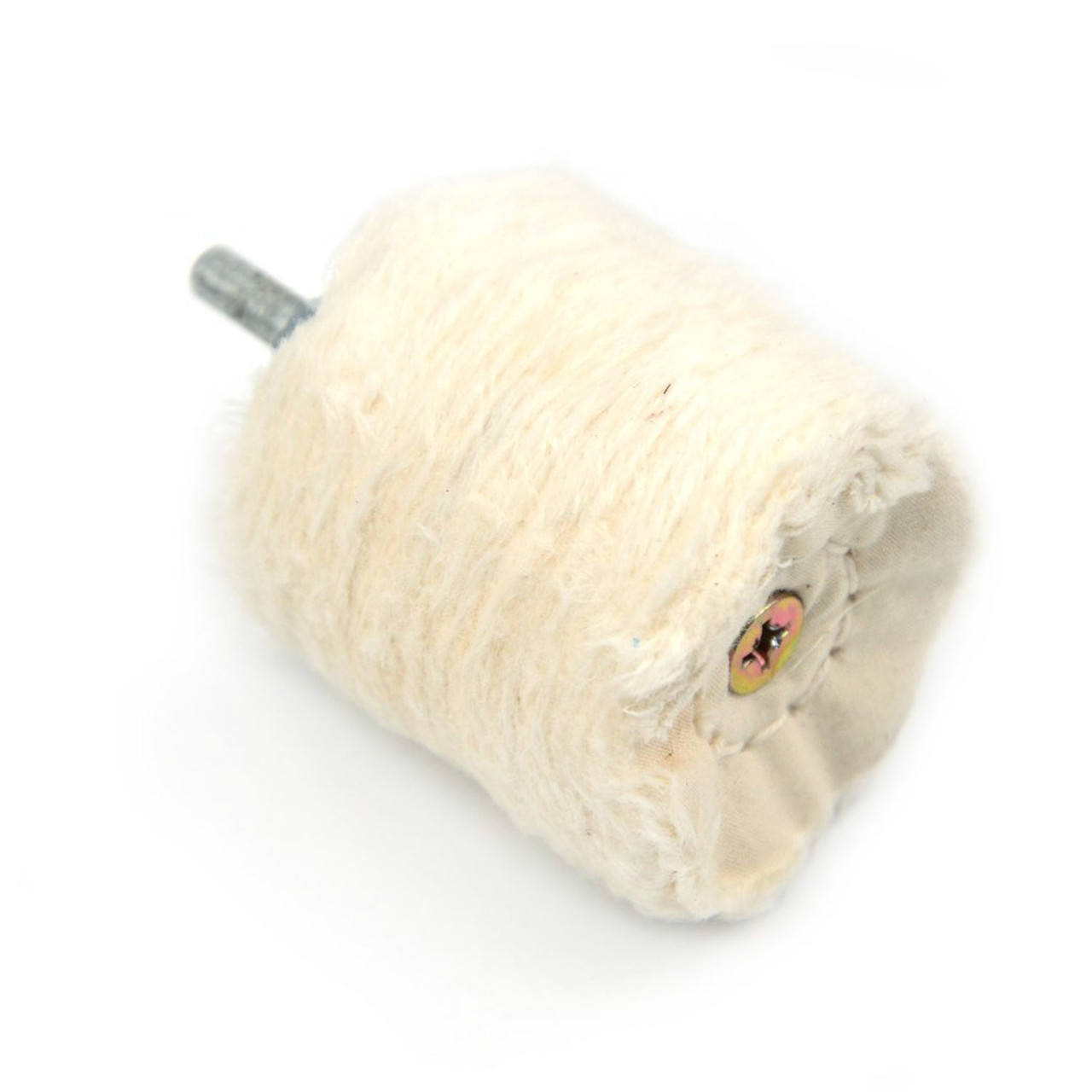 Hurricane, Large Cylindrical Cotton Buffing Wheel with Mounted Shank