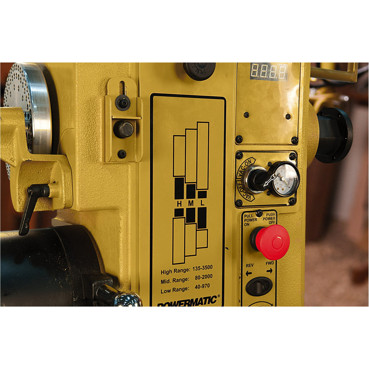 brunt ツナギテーブル Powermatic, 4224B Lathe, 3HP, 1/3PH, 220V - The Woodturning Store