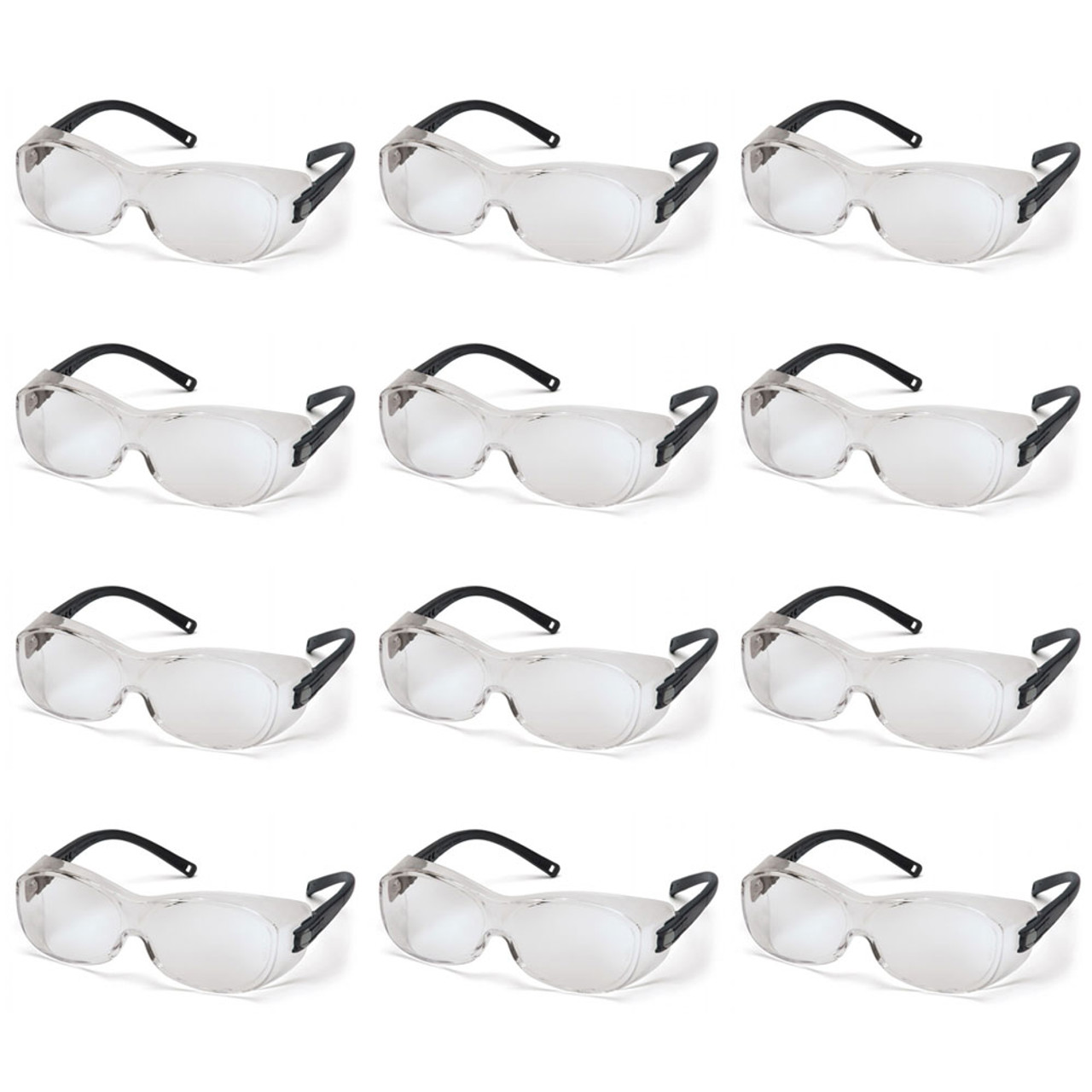 Pyramex, OTS Series, Safety Glasses with H2X Anti-Fog Lens, 12 Pack