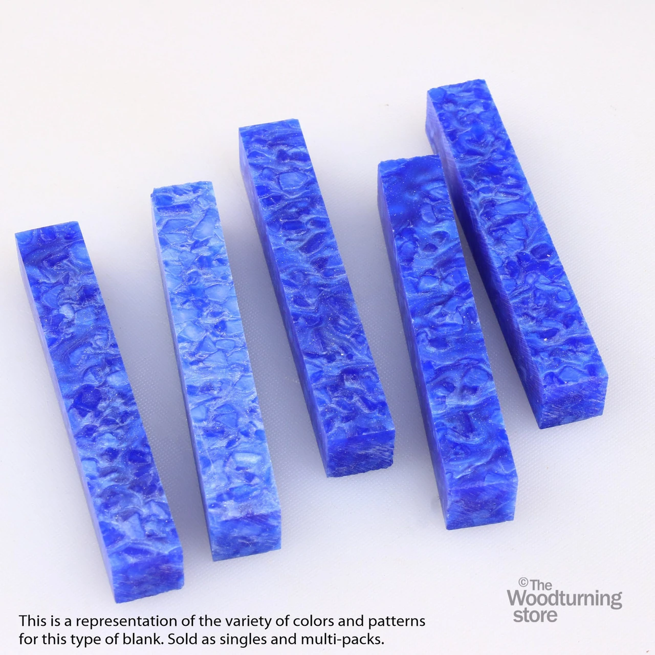 Legacy, Acrylic Pen Blank, Blue Pearl with White Crush, Single Blank