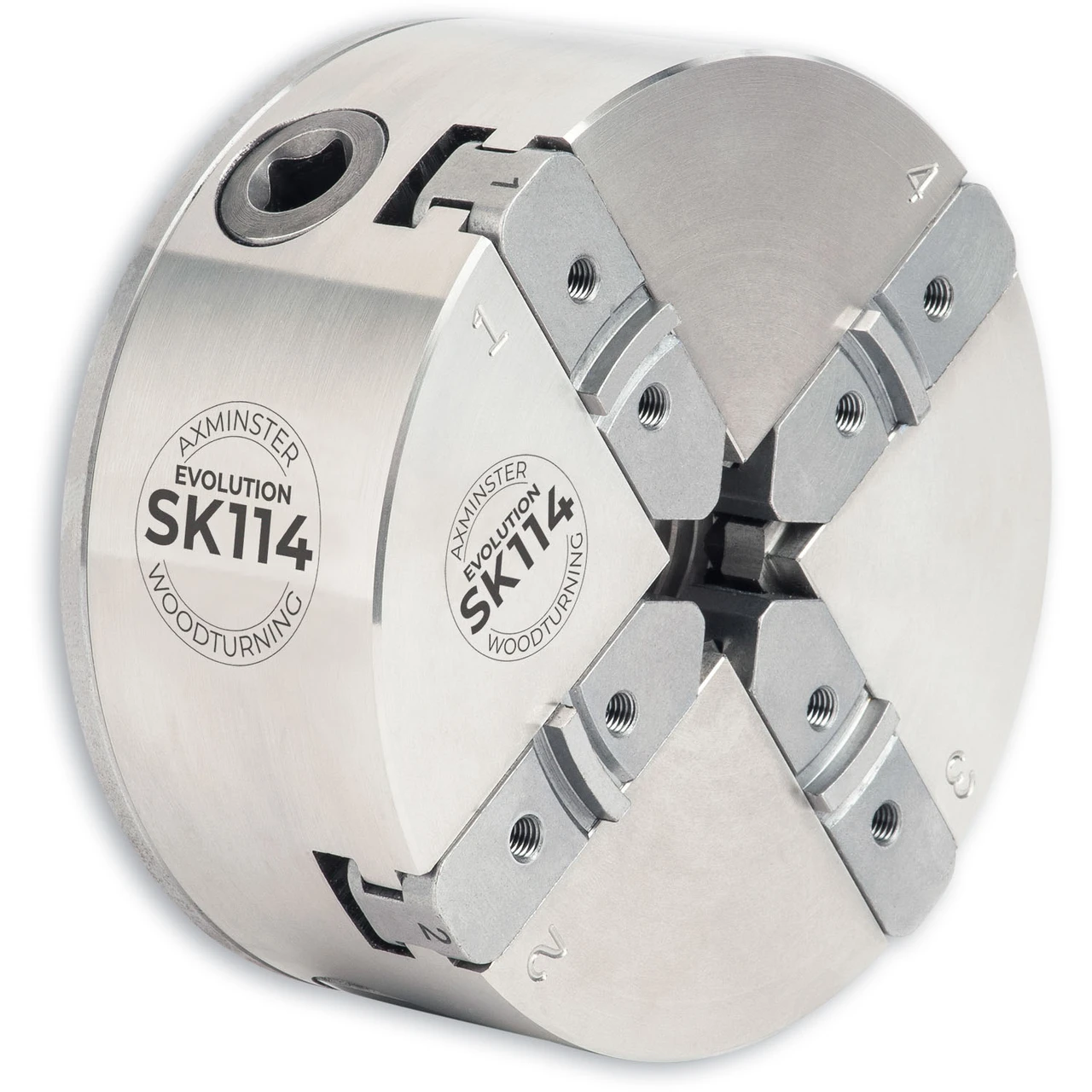Axminster Woodturning, Evolution SK114 Chuck Body Only with 1 1/4" x 8 TPI Direct Thread - (No Jaws)