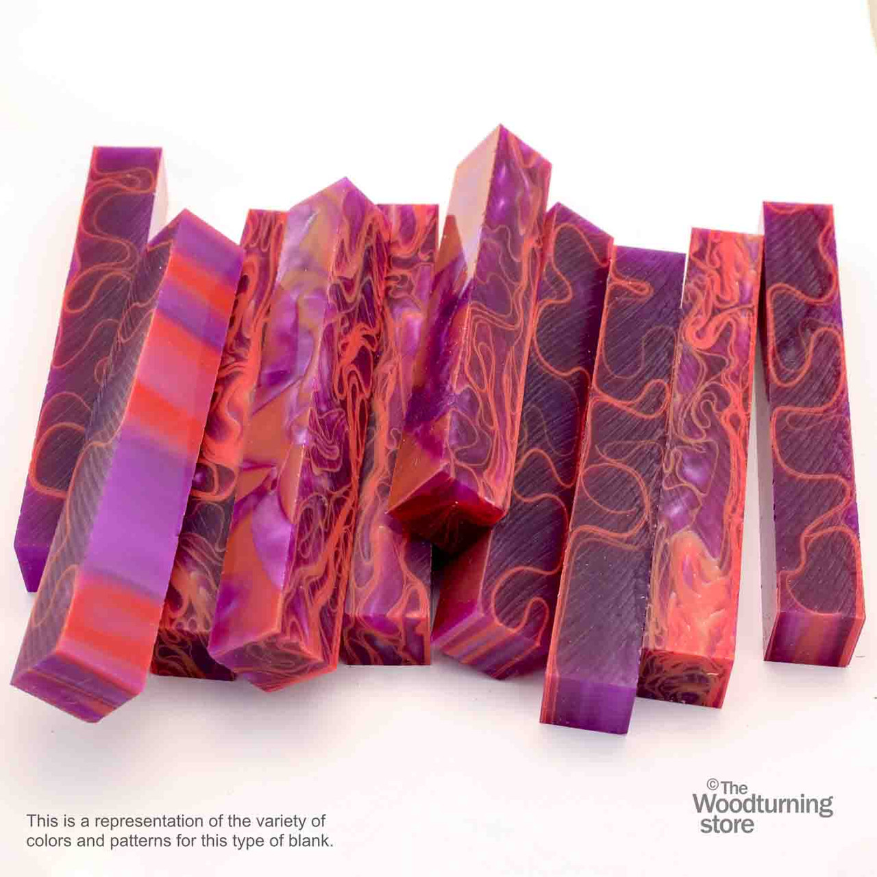 Legacy Acrylic Pen Blank, Royal Purple with Orange Lines - The