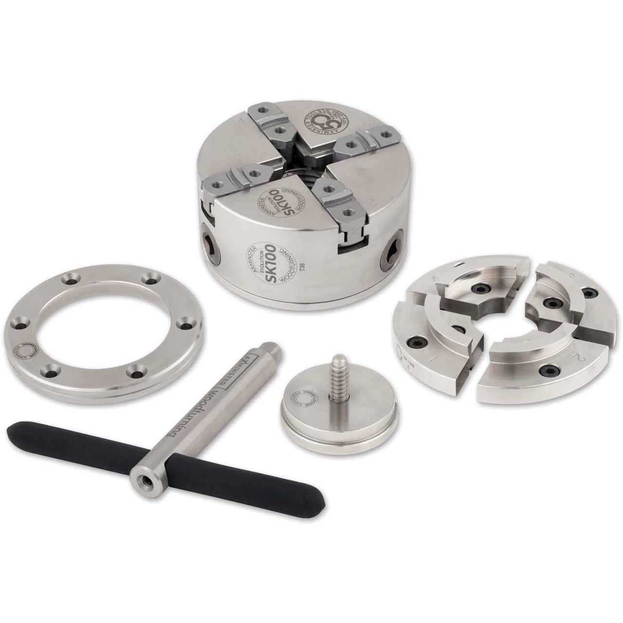 Axminster Woodturning, Evolution SK100 Chuck Package with 1 1/4" x 8 TPI Direct Thread
