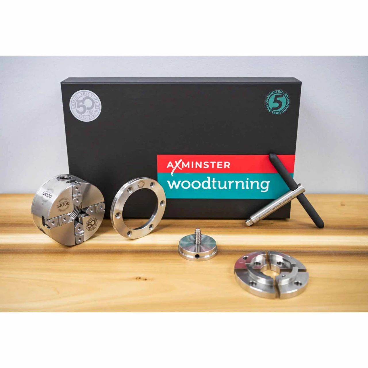 Axminster Woodturning, Evolution SK100 Chuck Package with 1 1/4" x 8 TPI Direct Thread