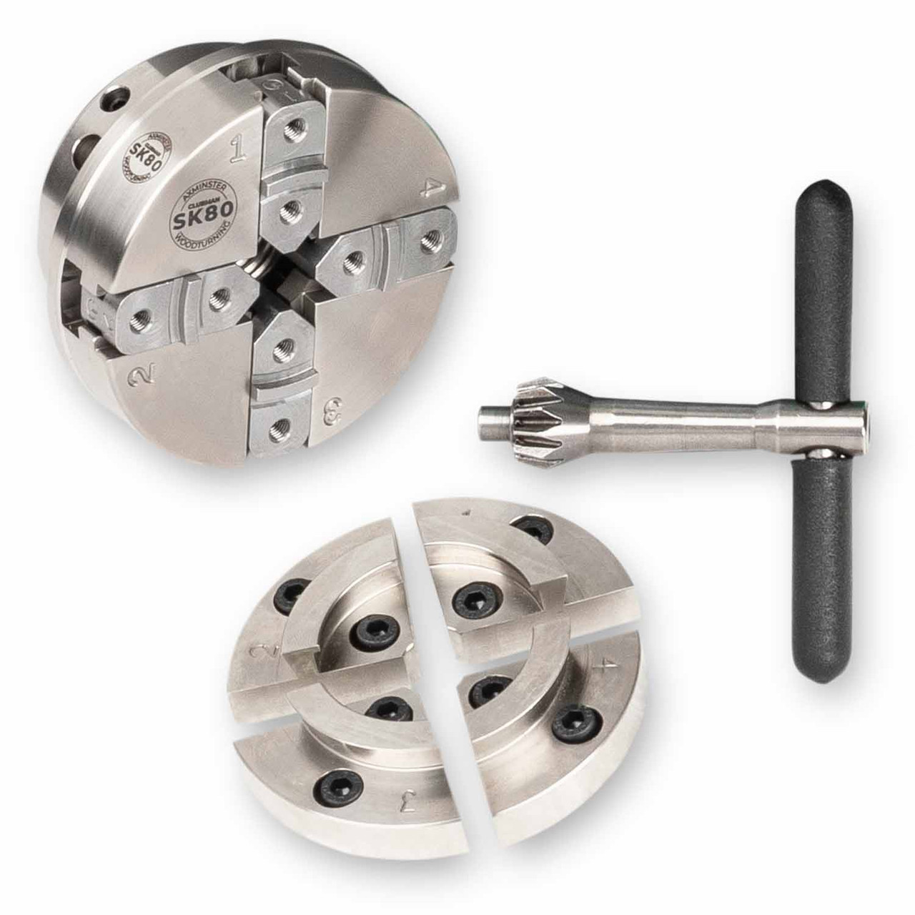 Axminster Woodturning, Clubman SK80 Chuck with Jaws, 1