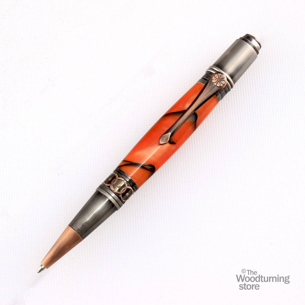 Legacy, Da Vinci Twist Pen Kit, Antique Rose Copper and Gun-Polish with Rose Clip, 4 Pack