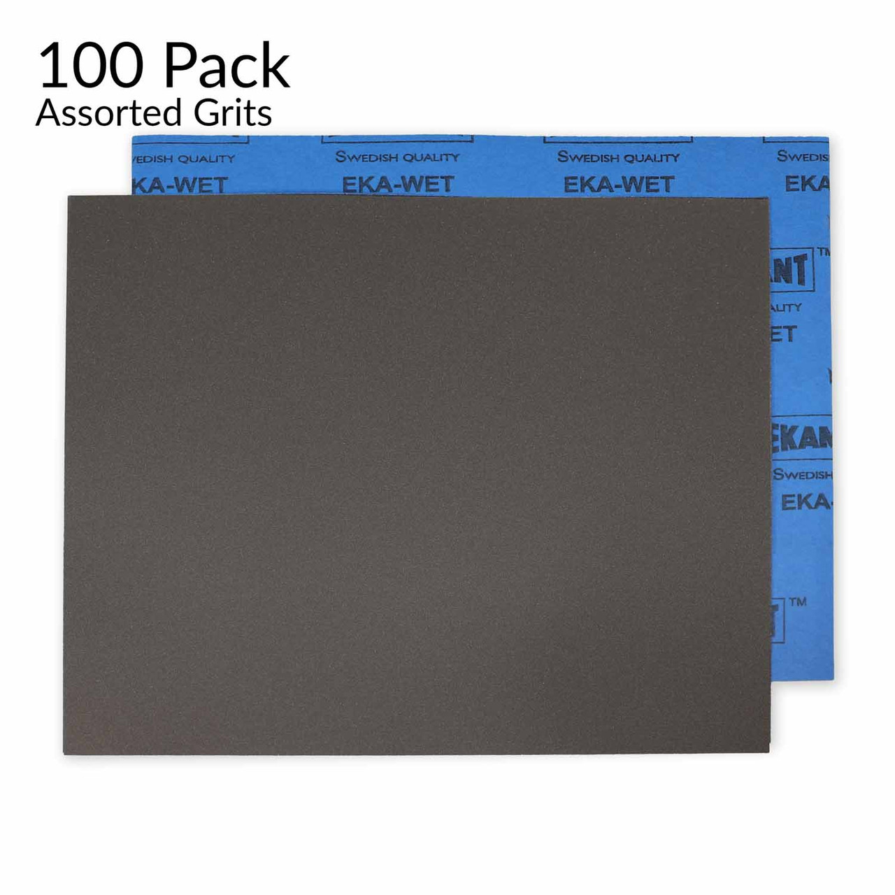 Hurricane SC Wet-Dry, 9" x 11" Silicon Carbide Sandpaper, Complete Variety Pack, 100 Sheets