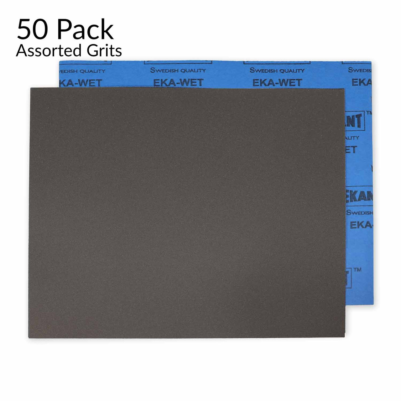 Hurricane SC Wet-Dry, 9" x 11" Silicon Carbide Sandpaper, High Grit Variety Pack, 50 Sheets