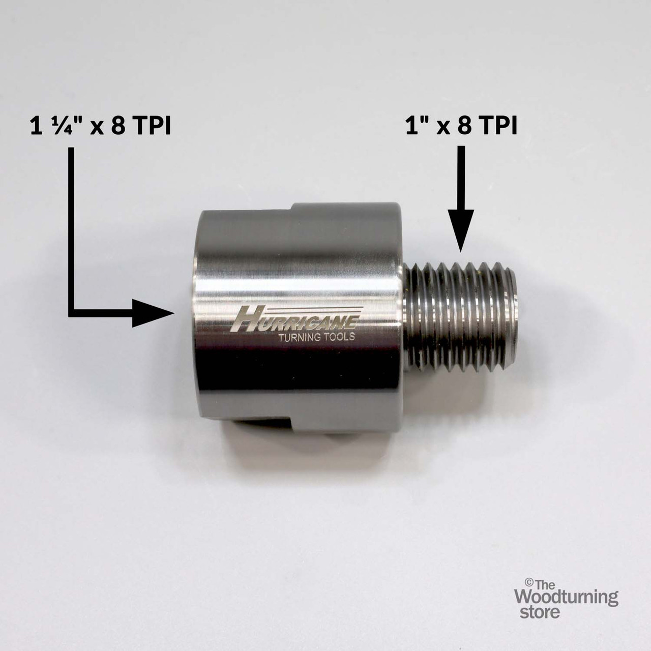 Hurricane, Headstock Spindle Adapter, 1" x 8 TPI External to 1.25" x 8 TPI Internal