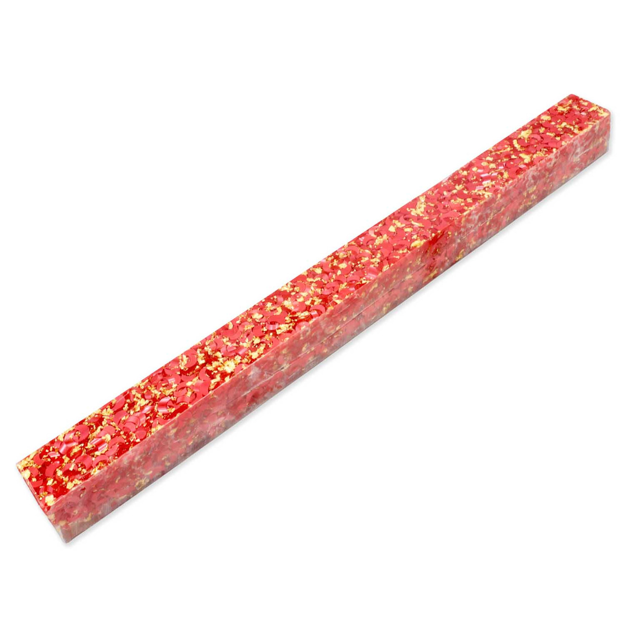 Legacy, Premium Resin Project Blank, Red with Gold Flakes, 1  1/2" x 1  1/2" x 19" Long