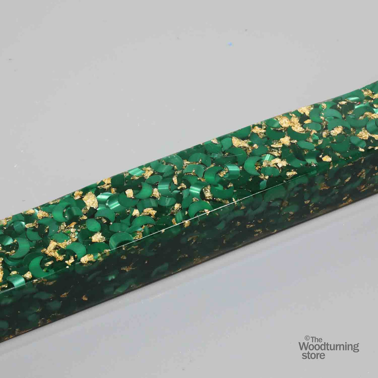 Legacy, Premium Resin Project Blank, Green with Gold Flakes, 1  1/2" x 1  1/2" x 19" Long