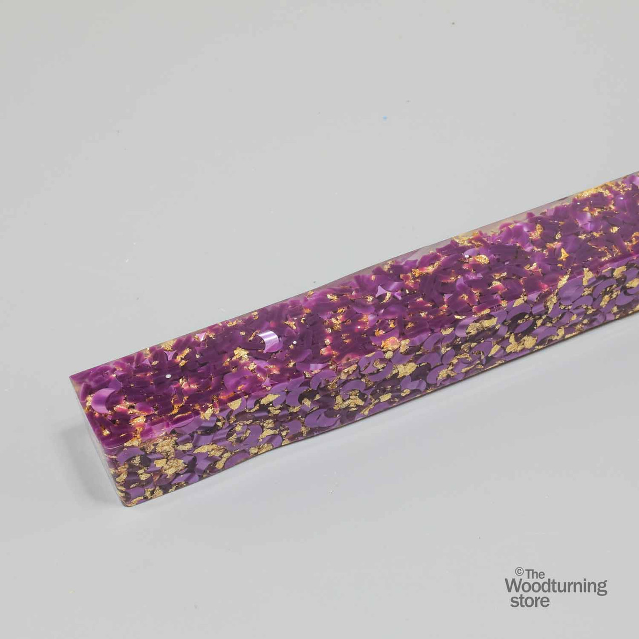 Legacy, Premium Resin Project Blank, Purple with Gold Flakes, 1  1/2" x 1  1/2" x 19" Long