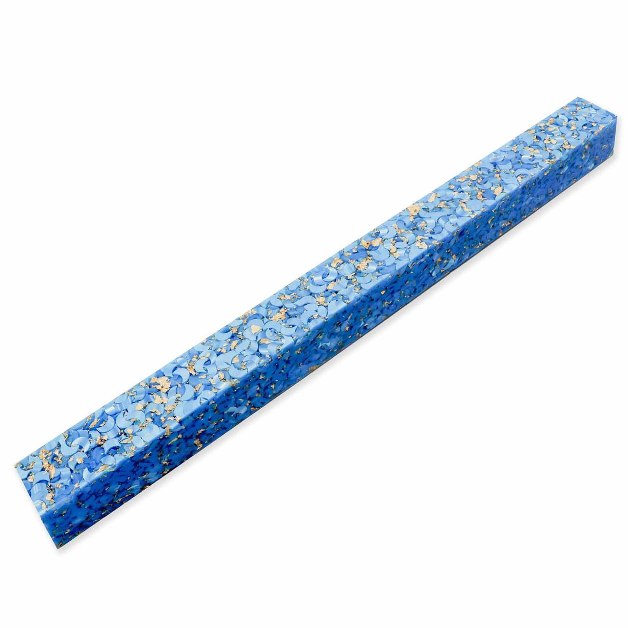 Legacy, Premium Resin Project Blank, Blue with Gold Flakes, 1  1/2" x 1  1/2" x 19" Long