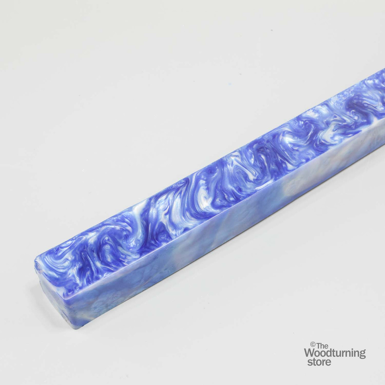 Legacy, Premium Resin Project Blank, Blue and Pearl Swirl, 1  1/2" x 1  1/2" x 19" Long