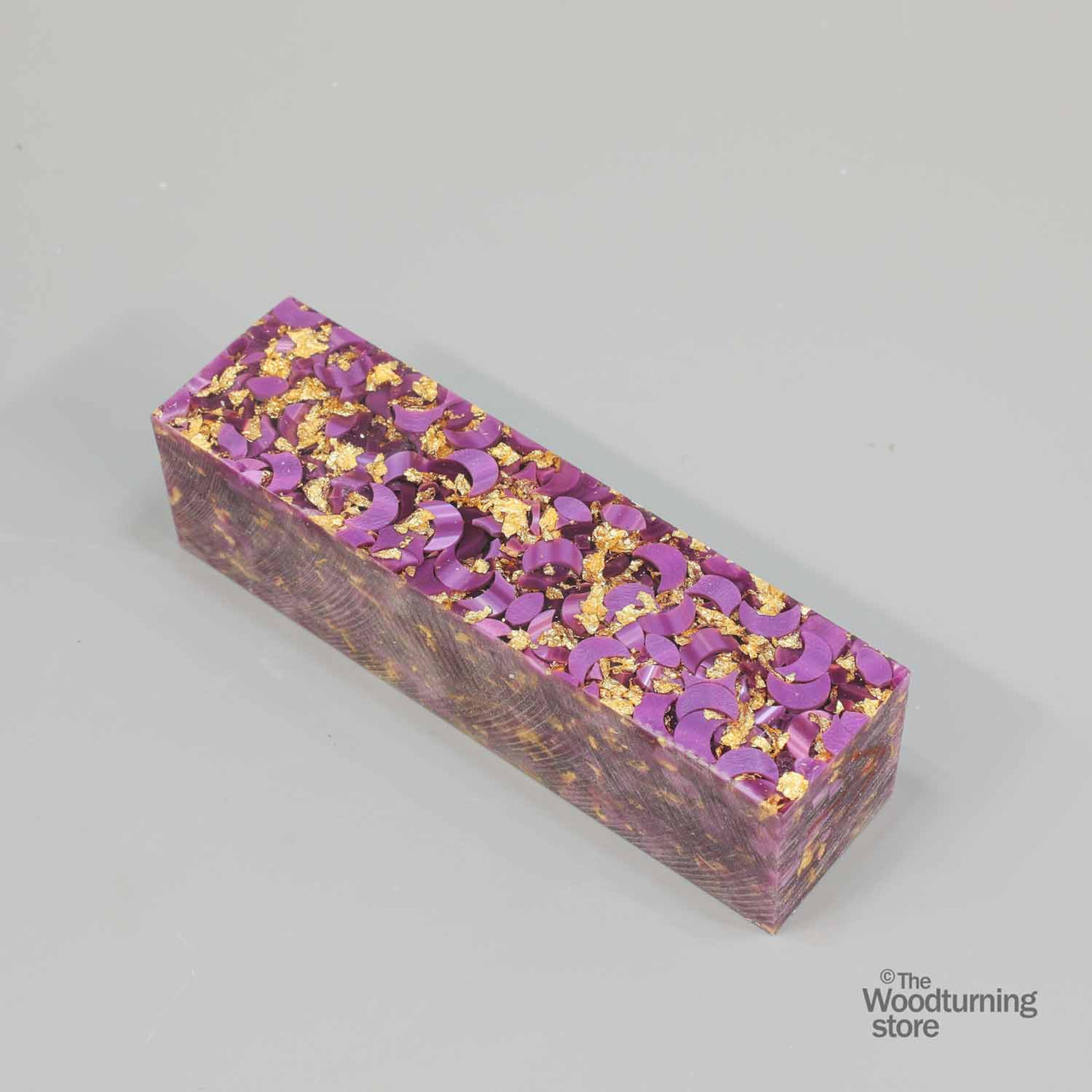 Legacy, Premium Resin Project Blank, Purple with Gold Flakes, 1 1