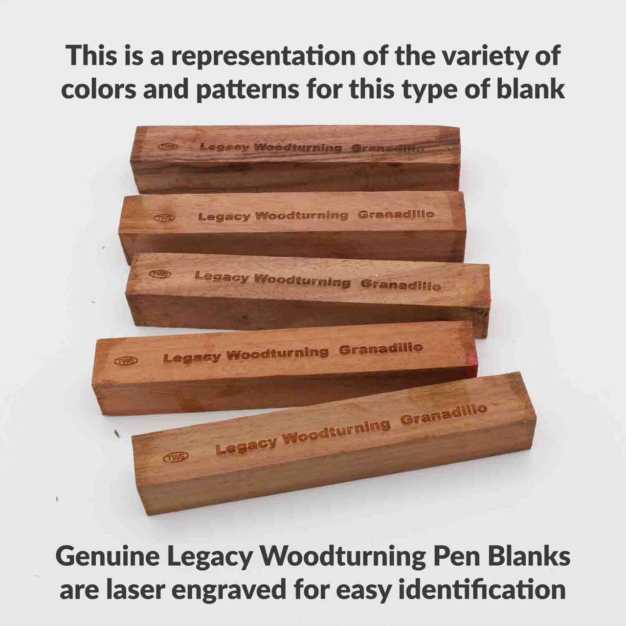 Legacy, Granadillo / Macawood Wood Pen Blank, 3/4" x 3/4" x 5"