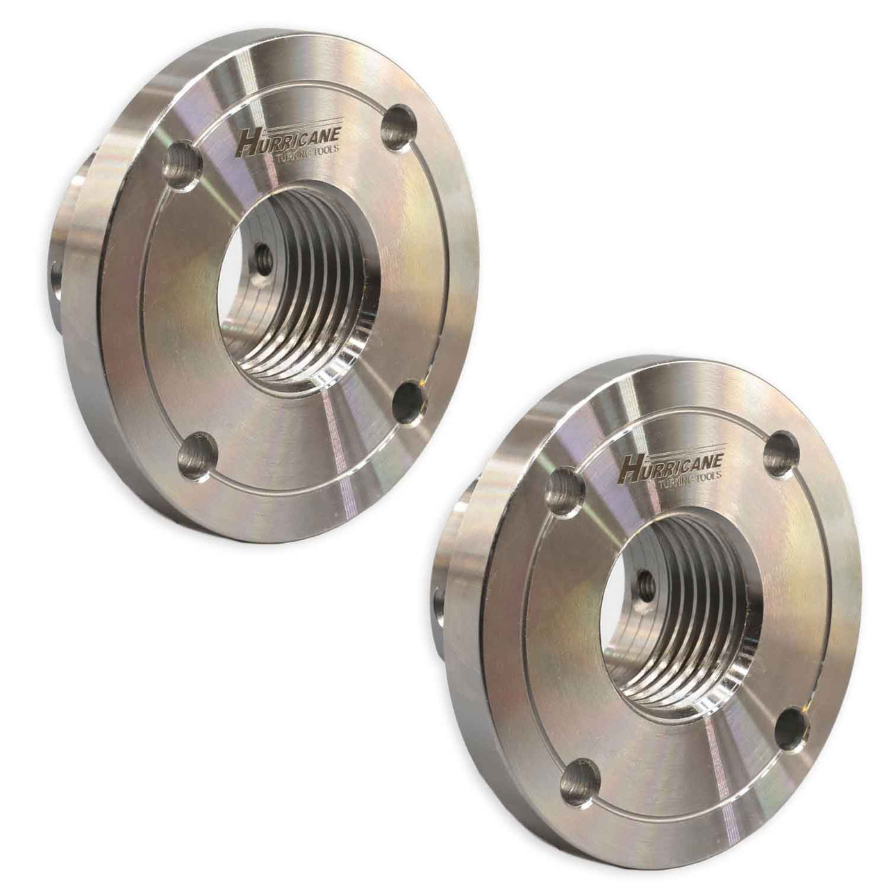 Hurricane, 3" Steel Faceplate, Series 2, 1 1/4" x 8 TPI (2 Pack)