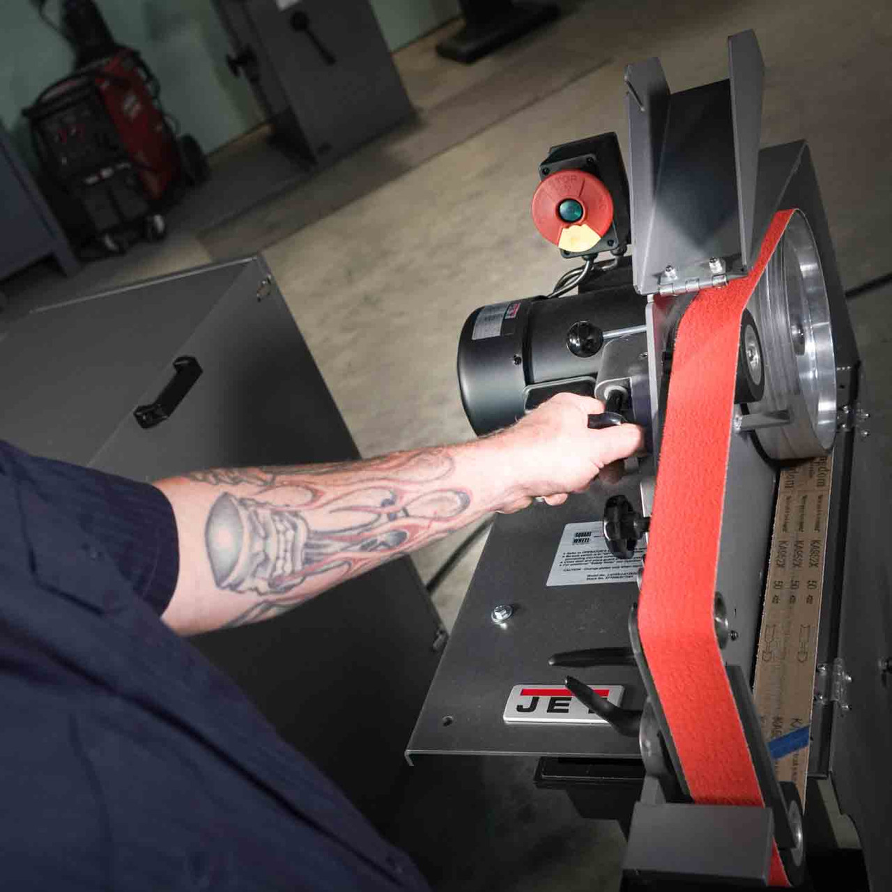 JET, JT9-577400 SWG-272, 2 x 72 Square Wheel Belt Grinder 115V 1Ph