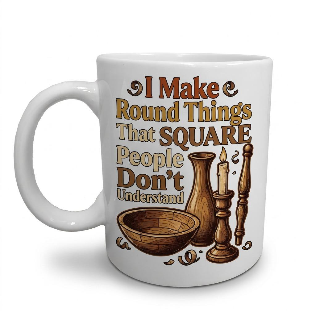 "I Make Round Things That Square People Don't Understand" 11 Ounce Ceramic Coffee Mug