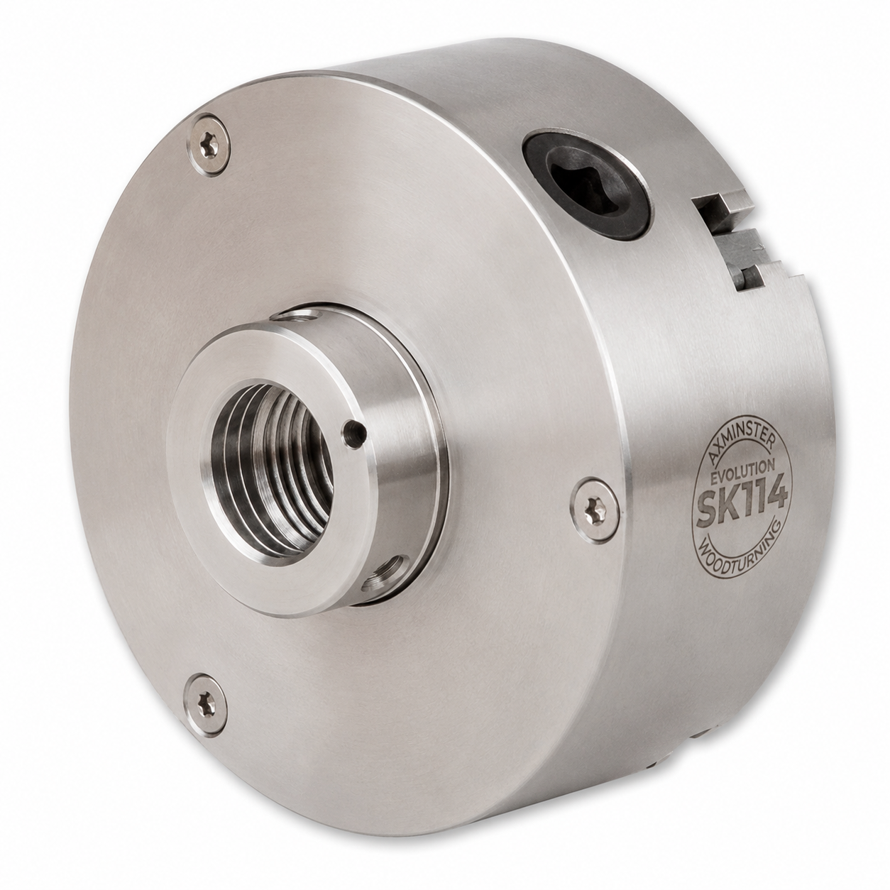 Axminster Woodturning, Evolution SK114 SE Chuck Body with 1 1/4" x 8 TPI Direct Thread (No Jaws)