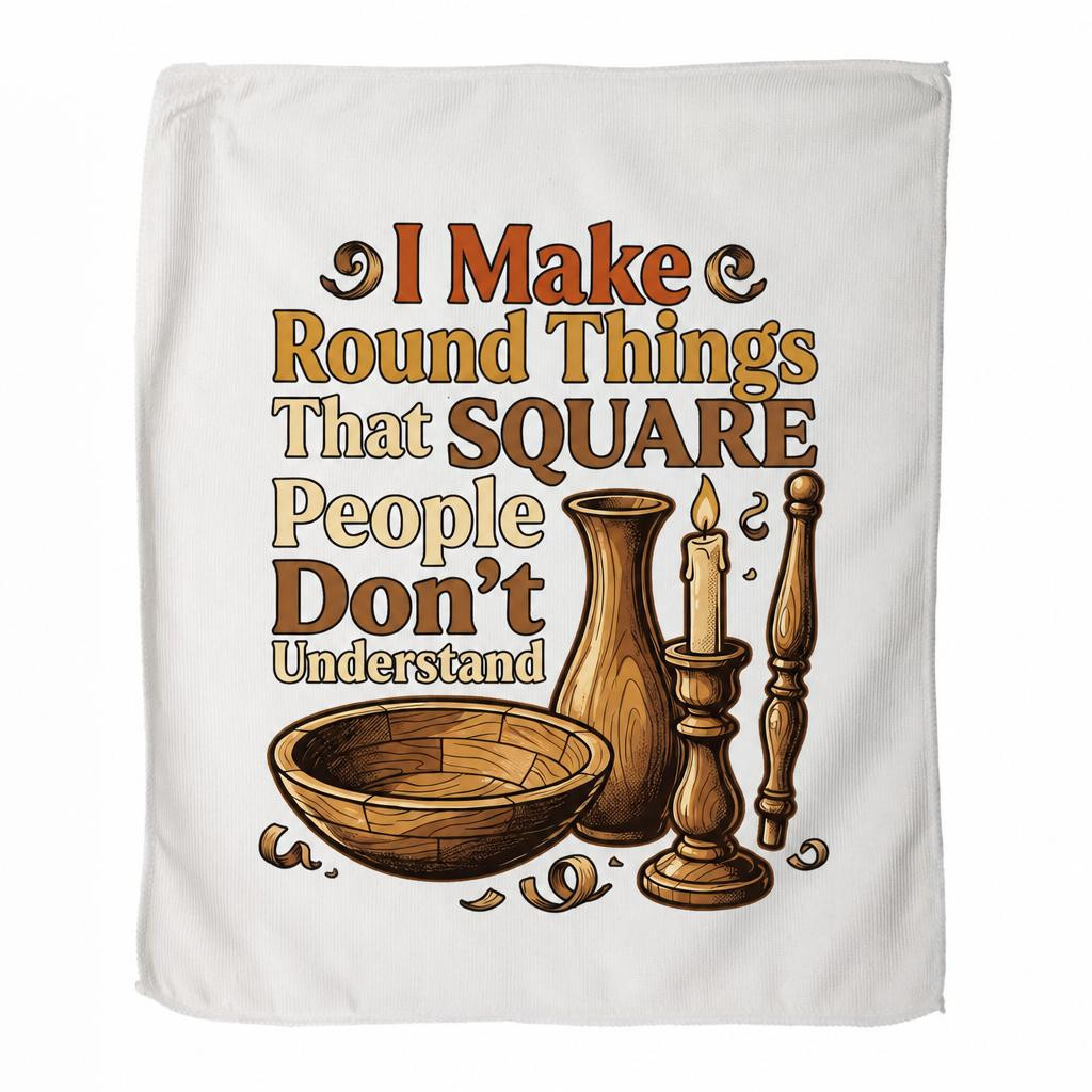 "I Make Round Things That Square People Don't Understand" Microfiber Towel