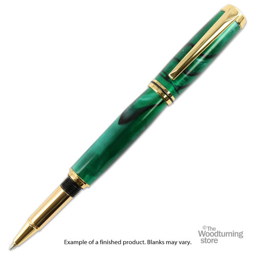 Legacy, Finished Pen Blank for Upgraded Jr Gentleman Kits Dark Green w Black Line