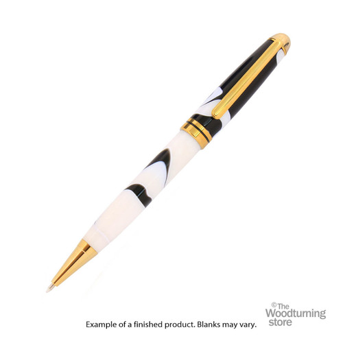 Legacy, Finished Pen Blank for Euro Pen Kits, Yellow with Black Lines