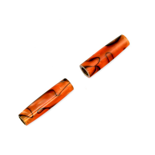 Legacy, Finished Pen Blank for Cigar Pen Kits, Orange and Black with White Lines