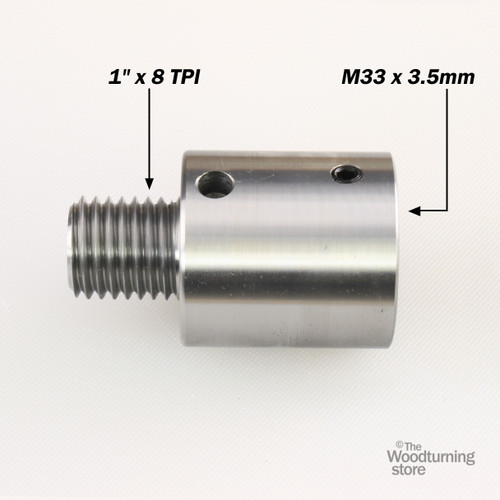 Hurricane, Headstock Spindle Adapter, Converts M33 x 3.5 to 1" x 8 TPI