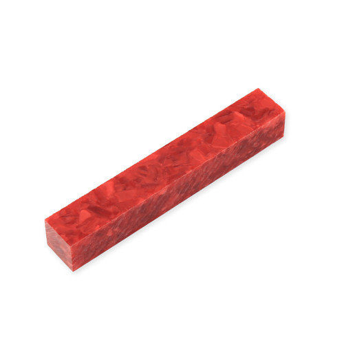 Legacy, Acrylic Pen Blank, Bright Red with Red Crush, Single Blank