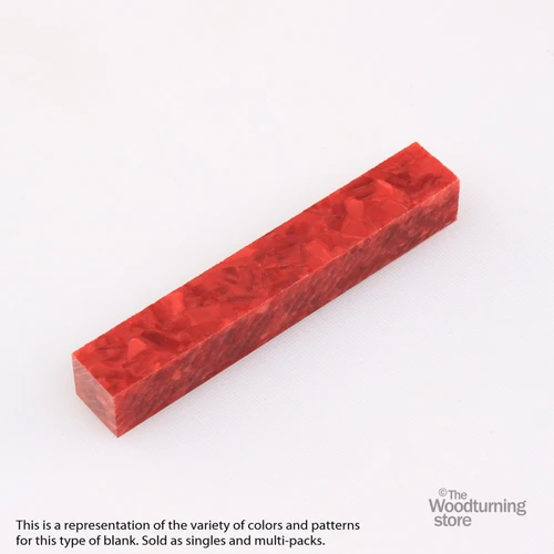 Legacy, Acrylic Pen Blank, Bright Red with Red Crush, Single Blank