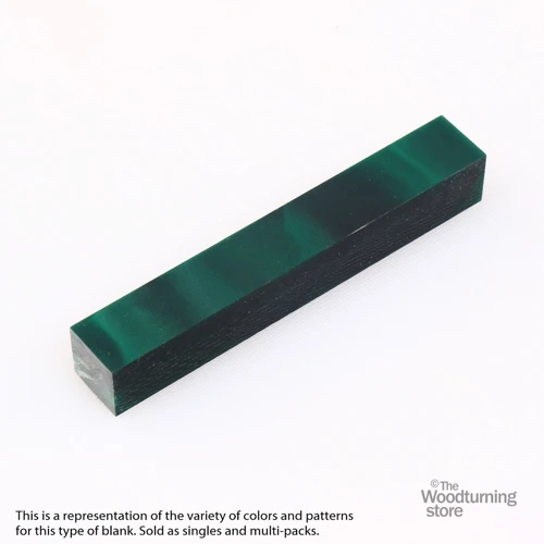 Legacy, Acrylic Pen Blank, Forest Green Pearl with Black Lines, Single Blank