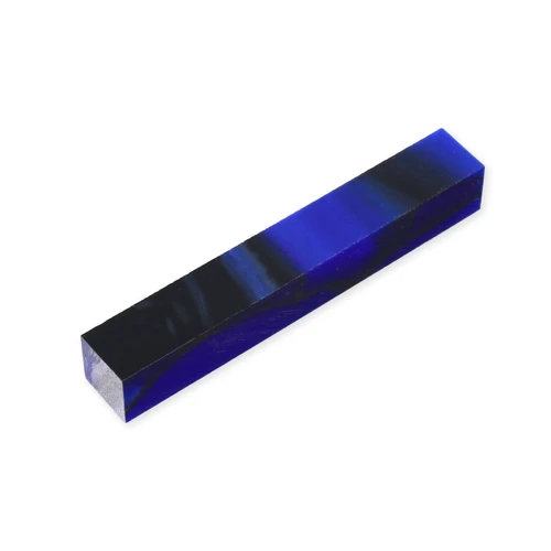 Legacy, Acrylic Pen Blank, Sapphire Blue with Black Lines, Single Blank