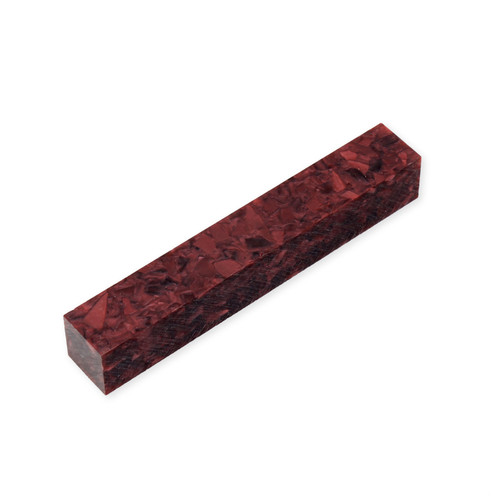 Legacy, Acrylic Pen Blank, Burgundy with Red Crush, Single Blank